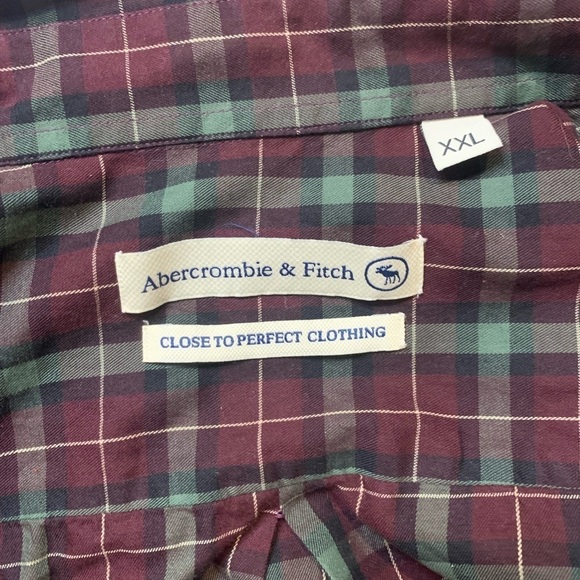 Abercrombie & Fitch Western Style Plaid & Corduroy Button Up Shirt, Size XXL - Picture 5 of 7